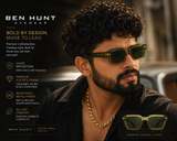 Ben Hunt Luxury Acetate Sunglasses for Men – UV400 Polarized Lens