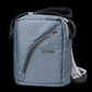 Silver Crossbody Sling Bag for Men & Women | Water-Resistant Shoulder Messenger Bag | Compact Travel Side Bag with Multiple Zipper Pockets | Daily Use Office & Casual Bag | Light Blue nd black