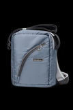 Silver Crossbody Sling Bag for Men & Women | Water-Resistant Shoulder Messenger Bag | Compact Travel Side Bag with Multiple Zipper Pockets | Daily Use Office & Casual Bag | Light Blue nd black