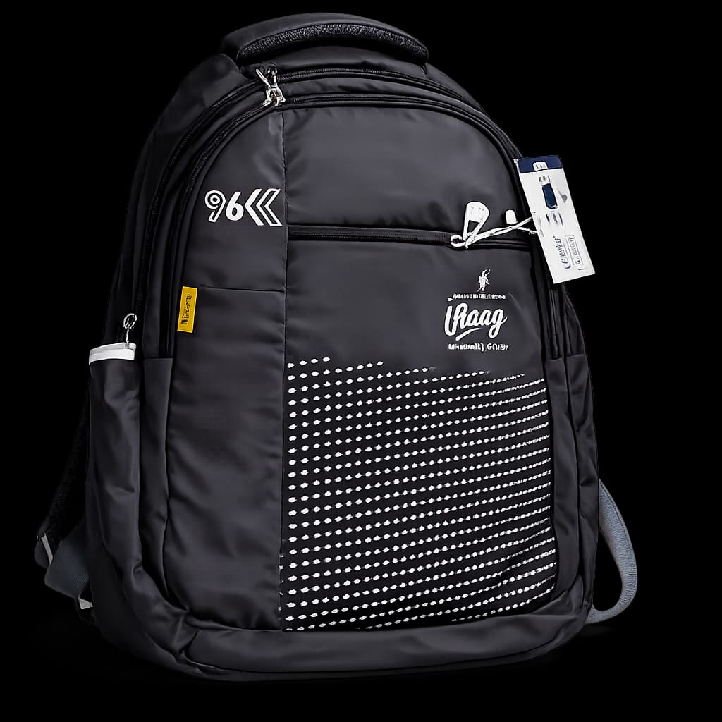 school bag for boys   | Water-Resistant College & Office Bag | Travel Backpack with Multiple Compartments & Side Bottle Pockets | Black