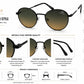 BEN HUNT Round Sunglasses for Men & Women | UV400 Polarized Style Gradient Green Lenses | Lightweight Metal Frame | Classic Retro Unisex Eyewear for Driving, Travel & Outdoor Use