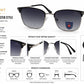 BEN HUNT Clubmaster Sunglasses for Men & Women | UV400 Gradient Grey Lenses | Premium Half-Rim Metal Frame | Lightweight Unisex Eyewear for Driving, Travel & Outdoor Use