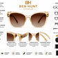 Ben Hunt Premium Cat Eye Sunglasses for Women | UV400 Protected Brown Gradient Lenses | Transparent Champagne Frame | Lightweight Fashion Eyewear for Driving, Travel & Daily Wear