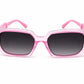 Kids UV400 Sunglasses for Boys  | Rectangle Fashion Sunglasses | Transparent Pink Frame with Gradient Black Lenses | Lightweight Outdoor Eyewear for Ages 5–12