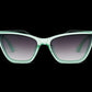 Kids UV400 Cat Eye Sunglasses for Boys & Girls | Transparent Mint Green Frame with Gradient Black Lenses | Lightweight Fashion Outdoor Eyewear for Ages 5–12