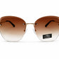 Women's Rimless Oversized Square Sunglasses – UV400 Protection, Brown Gradient Lenses, Gold Metal Frame, Lightweight Fashion Sunglasses for Driving, Travel & Outdoor Wear