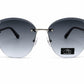 Women's Rimless Oversized Square Sunglasses – UV400 Protection, Grey Gradient Lenses, Silver Metal Frame, Lightweight Fashion Sunglasses for Driving, Travel & Outdoor Wear