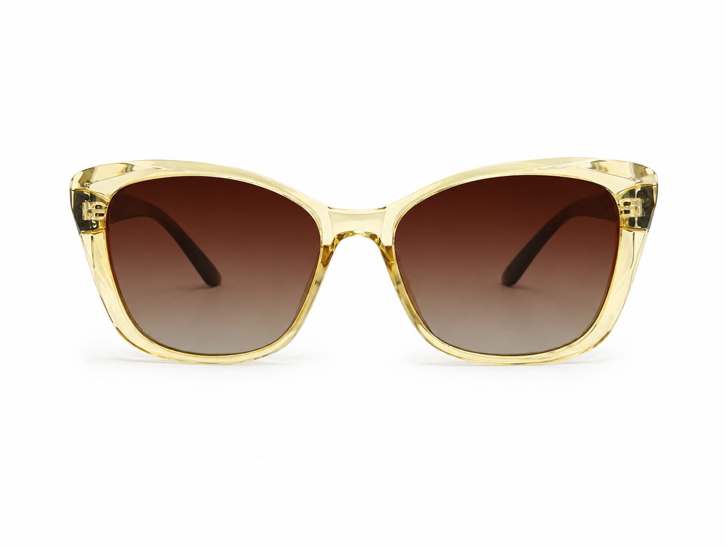 Women's Oversized Cat Eye Sunglasses – UV400 Protection, Transparent Champagne Frame with Brown Gradient Lenses, Lightweight Fashion Sunglasses for Driving, Travel & Daily Wear