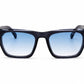 Unisex Square Sunglasses – UV400 Protection, Blue Gradient Lenses, Glossy Black Frame, Lightweight Fashion Sunglasses for Men & Women, Driving, Travel & Outdoor Wear