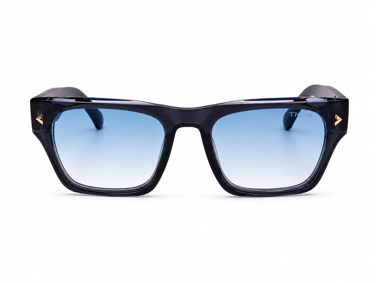 Unisex Square Sunglasses – UV400 Protection, Blue Gradient Lenses, Glossy Black Frame, Lightweight Fashion Sunglasses for Men & Women, Driving, Travel & Outdoor Wear