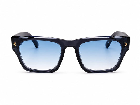 Unisex Square Sunglasses – UV400 Protection, Blue Gradient Lenses, Glossy Black Frame, Lightweight Fashion Sunglasses for Men & Women, Driving, Travel & Outdoor Wear