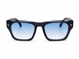 Unisex Square Sunglasses – UV400 Protection, Blue Gradient Lenses, Glossy Black Frame, Lightweight Fashion Sunglasses for Men & Women, Driving, Travel & Outdoor Wear