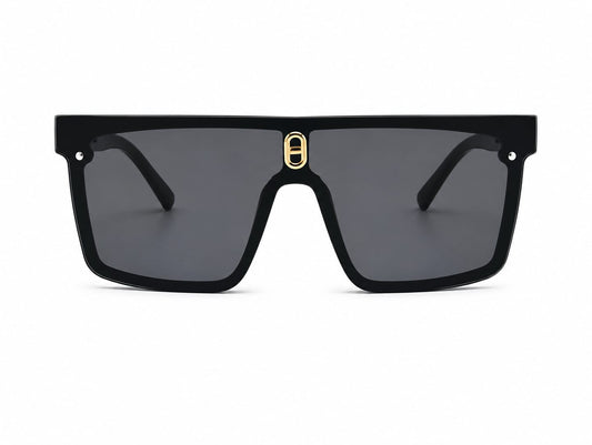 Unisex Oversized Flat Top Square Sunglasses – UV400 Protection, Black Frame with Smoke Grey Lenses, Trendy Fashion Sunglasses for Men & Women, Driving, Travel & Outdoor Wear