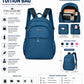 Silver Lightweight Water-Resistant Backpack for  Women  | School, College, Office & Travel Bag | Multiple Compartments |