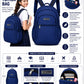 Silver Lightweight Water-Resistant Backpack for  Women  | School, College, Office & Travel Bag | Multiple Compartments |
