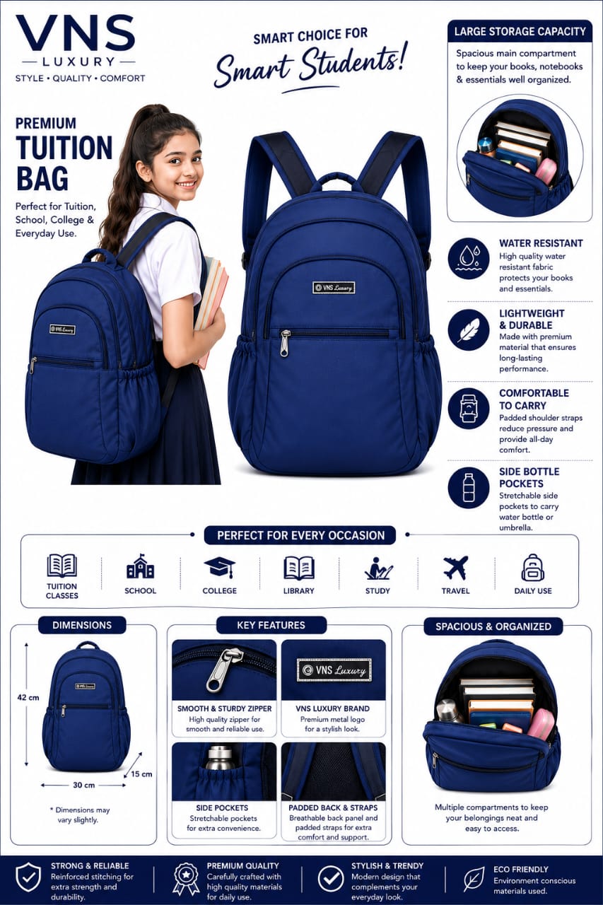 Silver Lightweight Water-Resistant Backpack for  Women  | School, College, Office & Travel Bag | Multiple Compartments |
