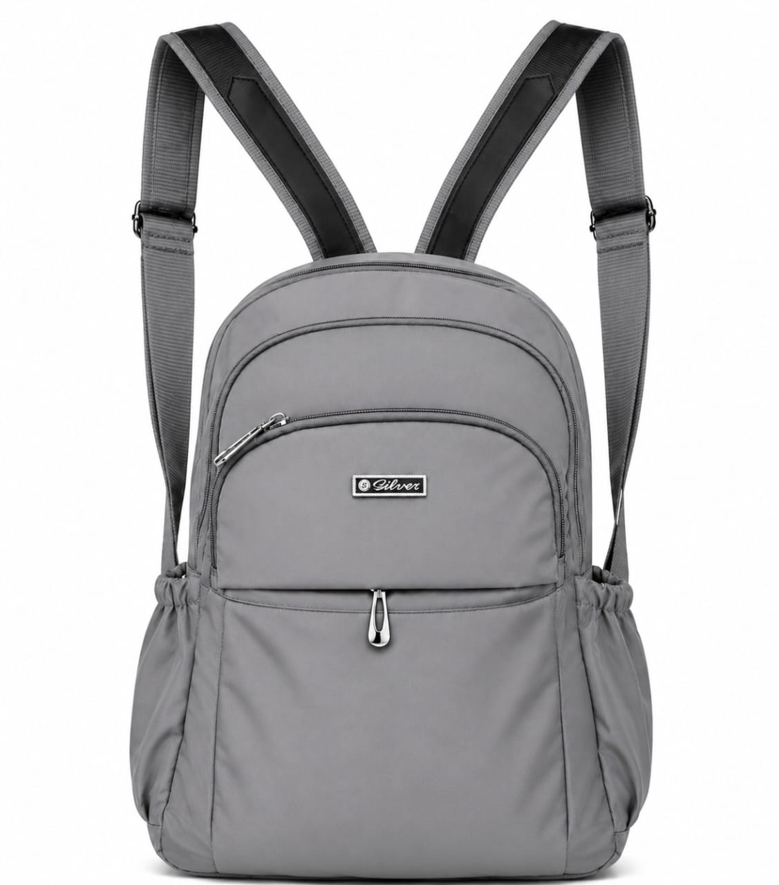 Silver Lightweight Water-Resistant Backpack for  Women  | School, College, Office & Travel Bag | Multiple Compartments |