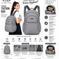 Silver Lightweight Water-Resistant Backpack for  Women  | School, College, Office & Travel Bag | Multiple Compartments |