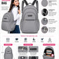 Silver Lightweight Water-Resistant Backpack for  Women  | School, College, Office & Travel Bag | Multiple Compartments |
