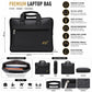 Premium Black brown nd light   dark brown  Leather Laptop Bag for Men | Office Messenger Bag with Front Zipper Pocket | Business Briefcase | Water-Resistant  | Travel & Work Handbag