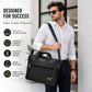 Premium Black brown nd light   dark brown  Leather Laptop Bag for Men | Office Messenger Bag with Front Zipper Pocket | Business Briefcase | Water-Resistant  | Travel & Work Handbag