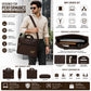 Premium Black brown nd light   dark brown  Leather Laptop Bag for Men | Office Messenger Bag with Front Zipper Pocket | Business Briefcase | Water-Resistant  | Travel & Work Handbag
