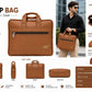 Premium Black brown nd light   dark brown  Leather Laptop Bag for Men | Office Messenger Bag with Front Zipper Pocket | Business Briefcase | Water-Resistant  | Travel & Work Handbag