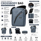 Silver Crossbody Sling Bag for Men & Women | Water-Resistant Shoulder Messenger Bag | Compact Travel Side Bag with Multiple Zipper Pockets | Daily Use Office & Casual Bag | Light Blue nd black