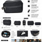 Silver Travel Toiletry Bag for Men & Women | Water-Resistant Shaving Kit Organizer | Multi-Compartment Cosmetic & Grooming Pouch with Zipper | Portable Wash Bag | Grey nd blue