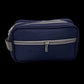 Silver Travel Toiletry Bag for Men & Women | Water-Resistant Shaving Kit Organizer | Multi-Compartment Cosmetic & Grooming Pouch with Zipper | Portable Wash Bag | Grey nd blue