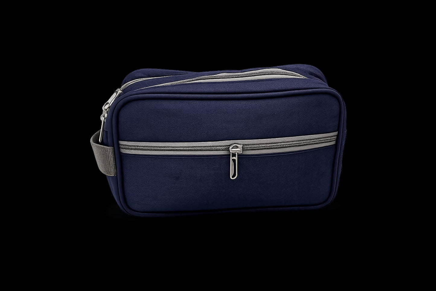 Silver Travel Toiletry Bag for Men & Women | Water-Resistant Shaving Kit Organizer | Multi-Compartment Cosmetic & Grooming Pouch with Zipper | Portable Wash Bag | Grey nd blue