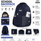 school bag for boys   | Water-Resistant College & Office Bag | Travel Backpack with Multiple Compartments & Side Bottle Pockets | Black