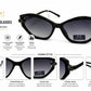BEN HUNT Women's Cat Eye Sunglasses | UV400 Gradient Grey Lenses | Premium Black Frame | Lightweight Fashion Eyewear for Driving, Travel & Outdoor Use