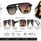 BEN HUNT Aviator Sunglasses for Men & Women | UV400 Gradient Grey Lenses | Lightweight Premium Square Metal Accent Frame | Unisex Eyewear for Driving, Travel & Outdoor Use