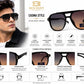BEN HUNT Aviator Sunglasses for Men & Women | UV400 Gradient Grey Lenses | Lightweight Premium Square Metal Accent Frame | Unisex Eyewear for Driving, Travel & Outdoor Use