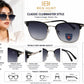 BEN HUNT Clubmaster Sunglasses for Men & Women | UV400 Gradient Grey Lenses | Premium Half-Rim Metal Frame | Lightweight Unisex Eyewear for Driving, Travel & Outdoor Use