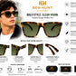 Ben Hunt Premium UV400 Polarized Square Sunglasses for Men & Women | Tortoise Brown Frame with Green Lens | Lightweight, Scratch-Resistant, Stylish Eyewear for Driving, Travel & Outdoor Use