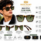 Ben Hunt Premium UV400 Polarized Square Sunglasses for Men & Women | Tortoise Brown Frame with Green Lens | Lightweight, Scratch-Resistant, Stylish Eyewear for Driving, Travel & Outdoor Use