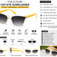 Kids UV400 Sunglasses for Boys  | Stylish Cat Eye Frame | Gradient Black Lens | Transparent Crystal Frame with Yellow Temples | Lightweight Outdoor Sunglasses for Ages 5–12