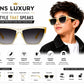 Kids UV400 Cat Eye Sunglasses for Boys & Girls | Transparent Yellow Frame with Gradient Black Lenses | Lightweight Fashion Eyewear for Outdoor Activities (Ages 5–12)