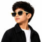 Kids UV400 Cat Eye Sunglasses for Boys & Girls | Transparent Yellow Frame with Gradient Black Lenses | Lightweight Fashion Eyewear for Outdoor Activities (Ages 5–12)