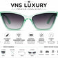Kids UV400 Cat Eye Sunglasses for Boys & Girls | Transparent Mint Green Frame with Gradient Black Lenses | Lightweight Fashion Outdoor Eyewear for Ages 5–12