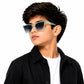 Kids UV400 Cat Eye Sunglasses for Boys & Girls | Transparent Mint Green Frame with Gradient Black Lenses | Lightweight Fashion Outdoor Eyewear for Ages 5–12