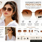 Women's Rimless Oversized Square Sunglasses – UV400 Protection, Brown Gradient Lenses, Gold Metal Frame, Lightweight Fashion Sunglasses for Driving, Travel & Outdoor Wear
