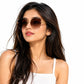 Women's Rimless Oversized Square Sunglasses – UV400 Protection, Brown Gradient Lenses, Gold Metal Frame, Lightweight Fashion Sunglasses for Driving, Travel & Outdoor Wear