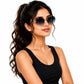 Women's Rimless Oversized Square Sunglasses – UV400 Protection, Grey Gradient Lenses, Silver Metal Frame, Lightweight Fashion Sunglasses for Driving, Travel & Outdoor Wear