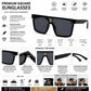 Unisex Oversized Flat Top Square Sunglasses – UV400 Protection, Black Frame with Smoke Grey Lenses, Trendy Fashion Sunglasses for Men & Women, Driving, Travel & Outdoor Wear