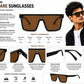 Unisex Oversized Flat Top Shield Sunglasses – UV400 Protection, Brown Lenses, Black Frame, Lightweight Fashion Sunglasses for Men & Women, Driving, Travel & Outdoor Wear